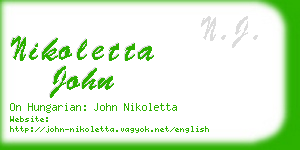 nikoletta john business card